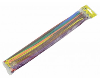 Assorted 370mm x 4.8mm Coloured Cable Ties (50 per pack)
